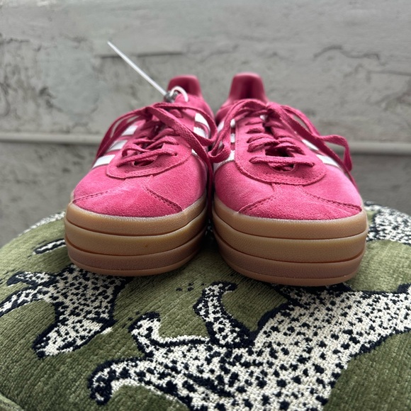 Adidas Gazelle Women's Pink Suede Sneakers with White Stripes - Picture 7 of 8